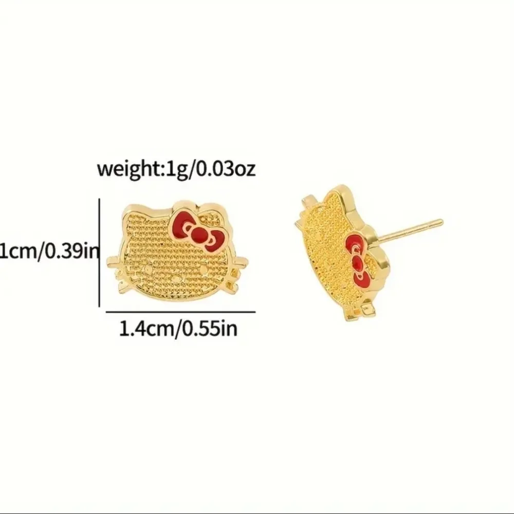 18k Gold Plated Sanrio Hello Kitty Stud Earrings